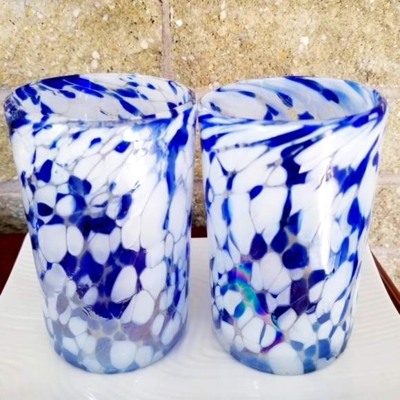 Accents Blue White Candle Holder Set 5 Inch Tall Poshmark